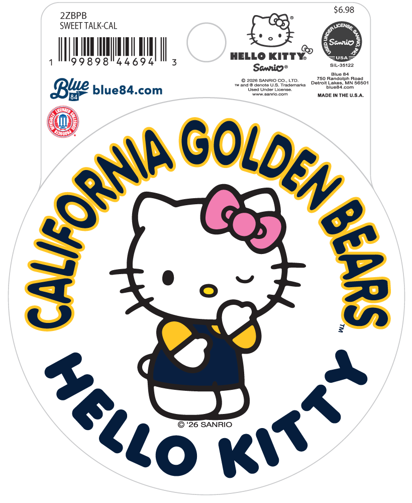 UC Berkeley Cal Hello Kitty sticker-White-Shop College Wear