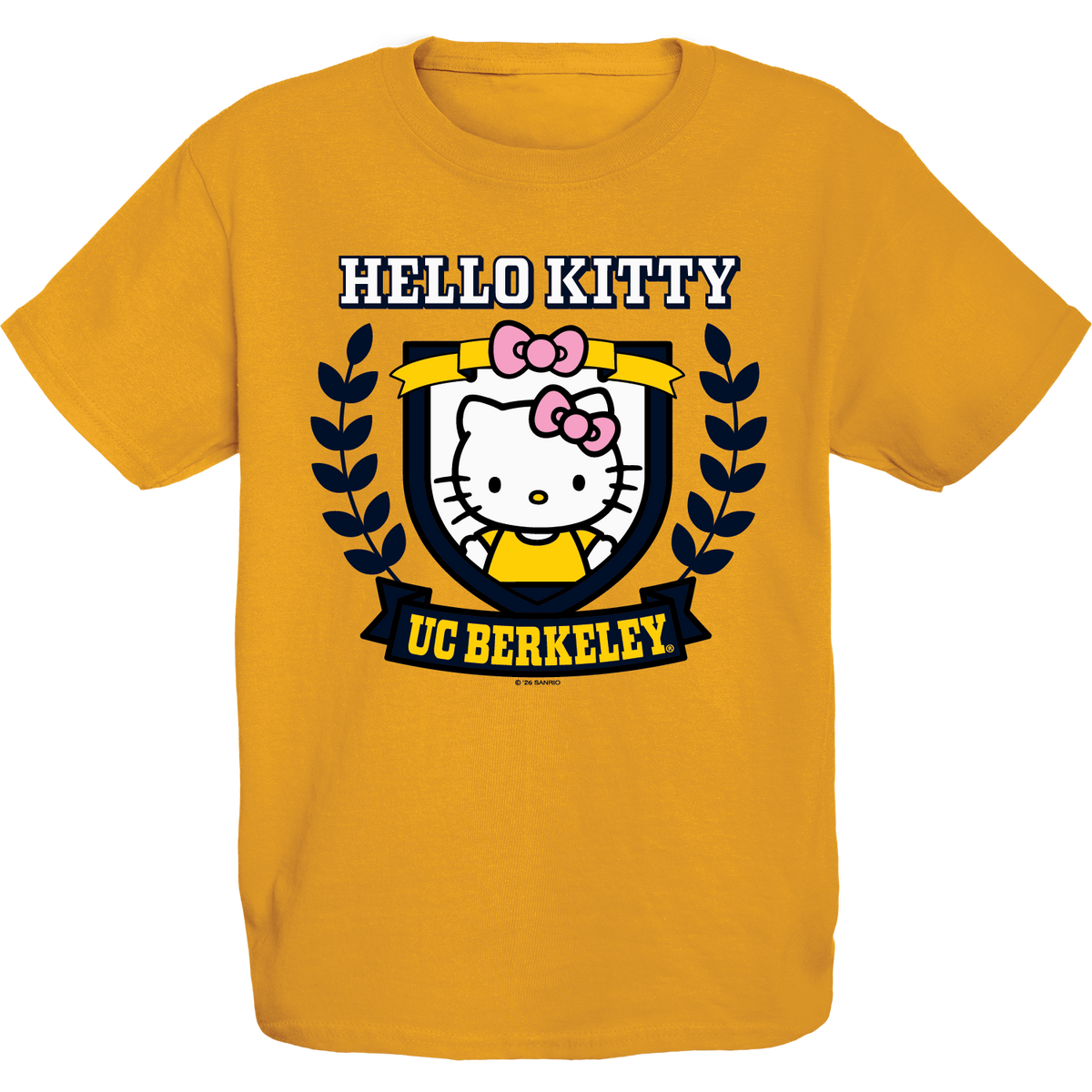 U.C. Berkeley Cal Hello Kitty youth T-Shirt-Gold