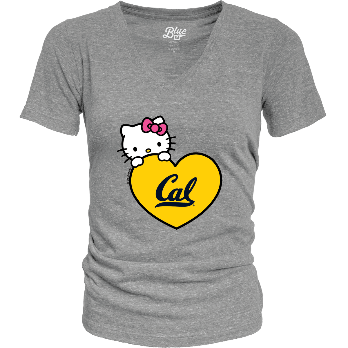 U.C. Berkeley Cal Hello Kitty Woman Tri blend T-Shirt-gray-Shop College Wear