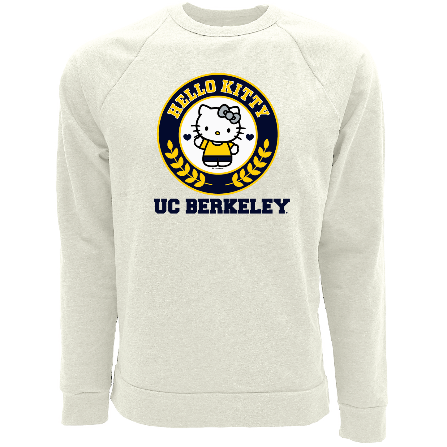 U.C. Berkeley Cal Hello Kitty tri blend crew-neck sweatshirt-Oatmeal-Shop College Wear