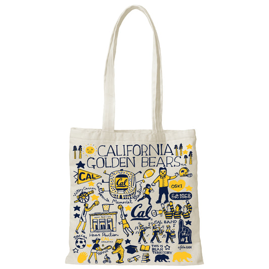 U.C. Berkeley Cal Julia Gash canvas slim tote-Natural-Shop College Wear