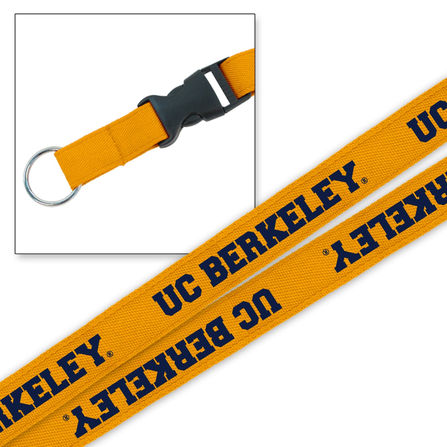 University Of California Berkeley Cal 3/4" woven Lanyard-Gold-Shop College Wear