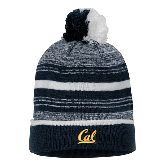 U.C. Berkeley Cal embroidered Nike stripe beanie hat-Navy-Shop College Wear