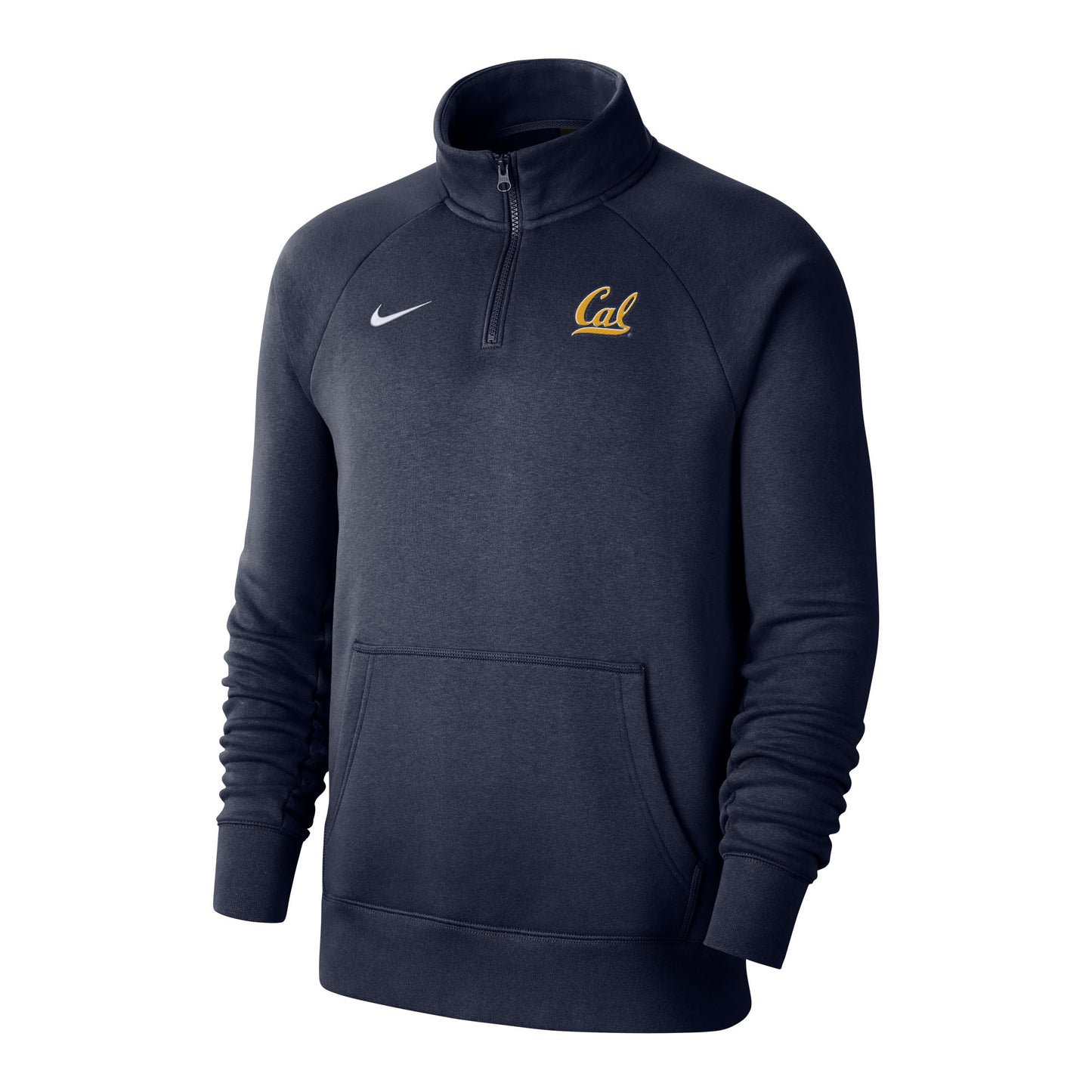 U.C. Berkeley Cal embroidered Nike club fleece quarter zip sweatshirt-Navy-Shop College Wear
