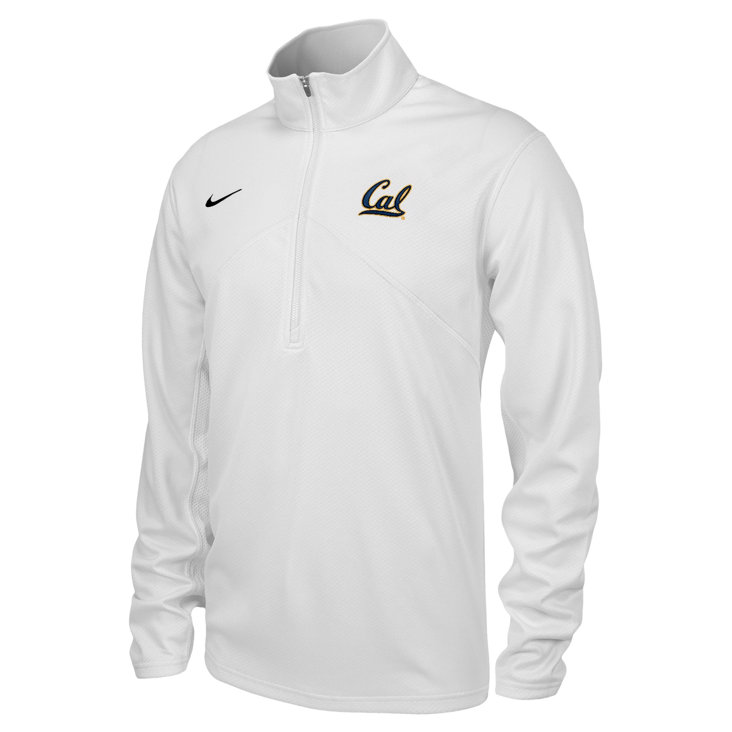 U.C. Berkeley Cal embroidered Nike Pacer quarter zip shirt-White-Shop College Wear