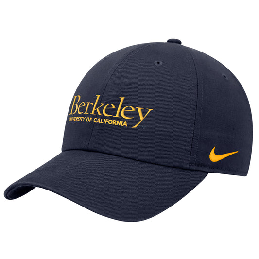 U.C. Berkeley Cal embroidered Nike Club Unstructured Cap flex Hat-Navy-Shop College Wear