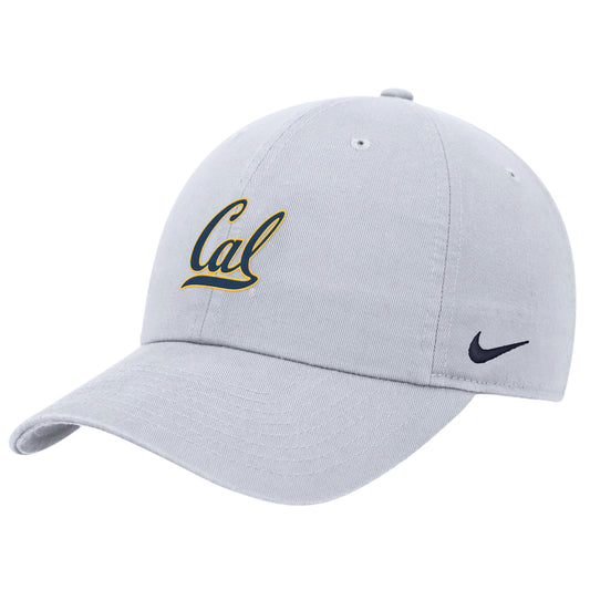 U.C. Berkeley Cal embroidered Nike Club Unstructured Cap flex Hat-White-Shop College Wear
