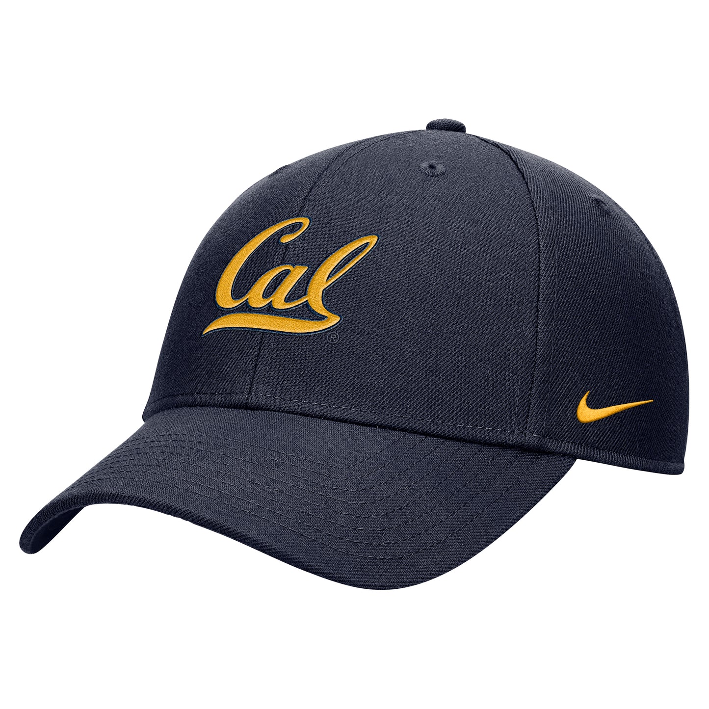 U.C. Berkeley Cal Navy outlined embroidered Nike Club RipStop Velcro DriFit Hat-Navy-Shop College Wear