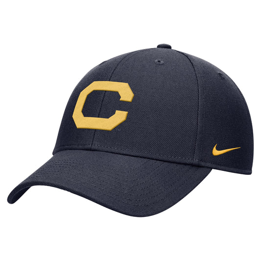 U.C. Berkeley Cal Retro C Block embroidered Nike Club Rip Stop Velcro DriFit Hat-Navy-Shop College Wear