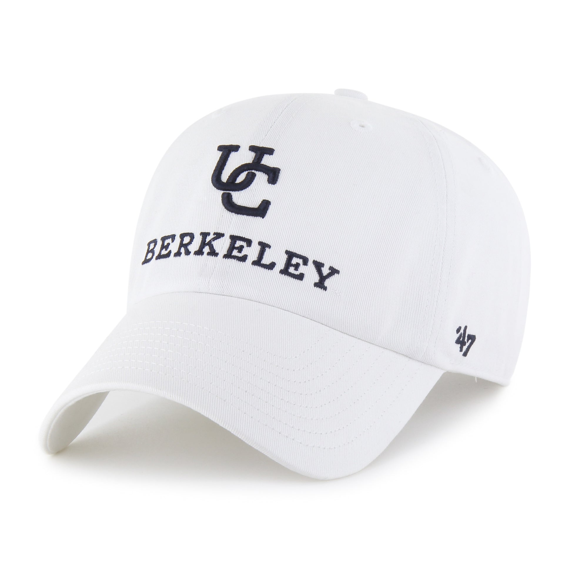 UC Berkeley arch and interlocking UC logo 47 Washed Twill Adjustable Cap - White-Shop College Wear