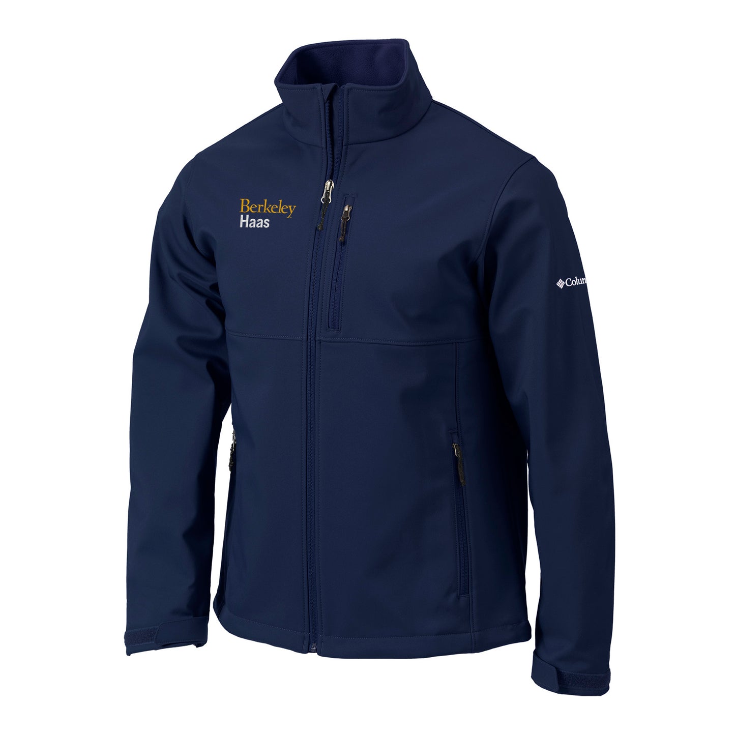 University Of California Berkeley Haas Columbia soft shell Ascender Men's Full Zip Jacket- Navy-Shop College Wear