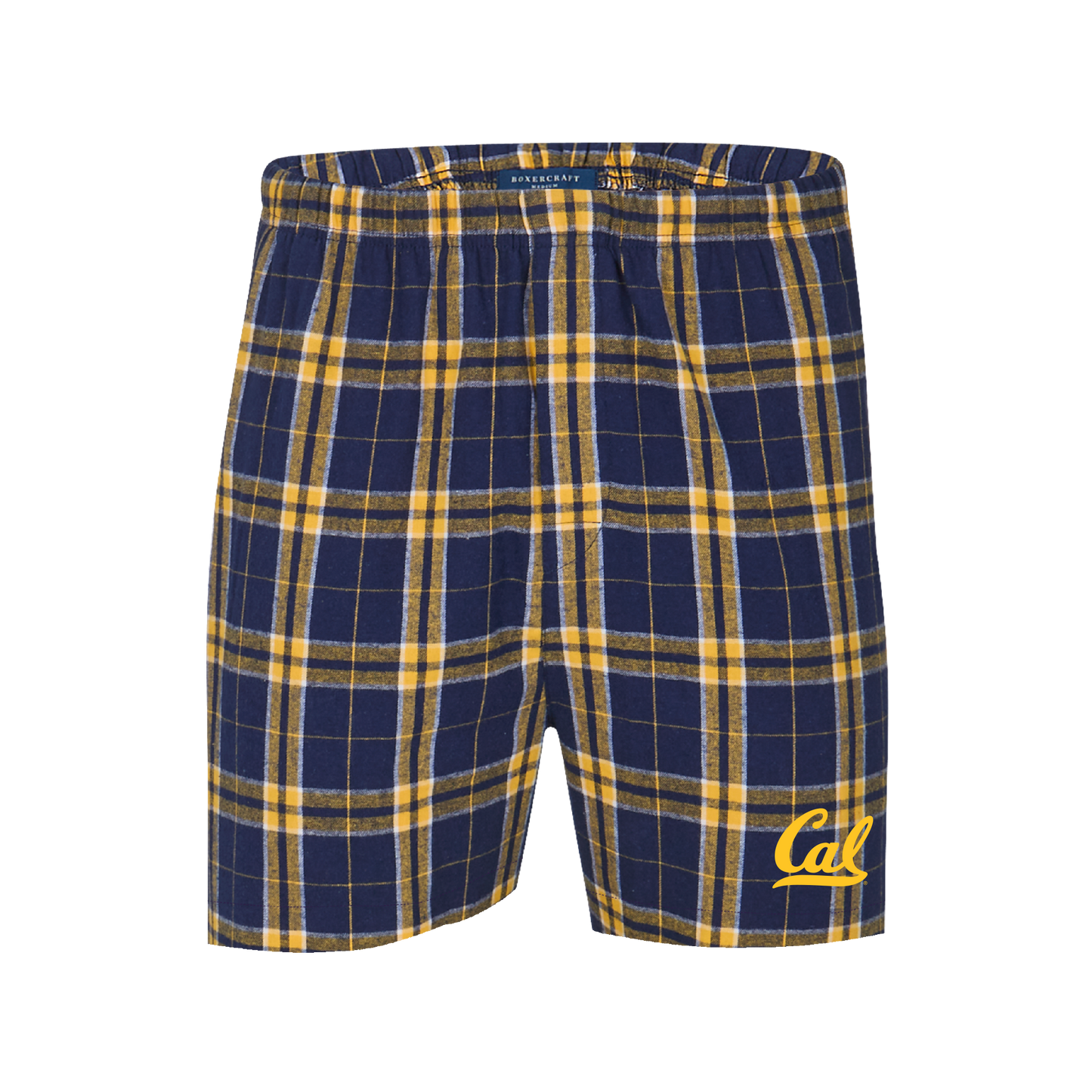 U.C. Berkeley Cal embroidered men's flannel boxer short-Navy-Shop College Wear