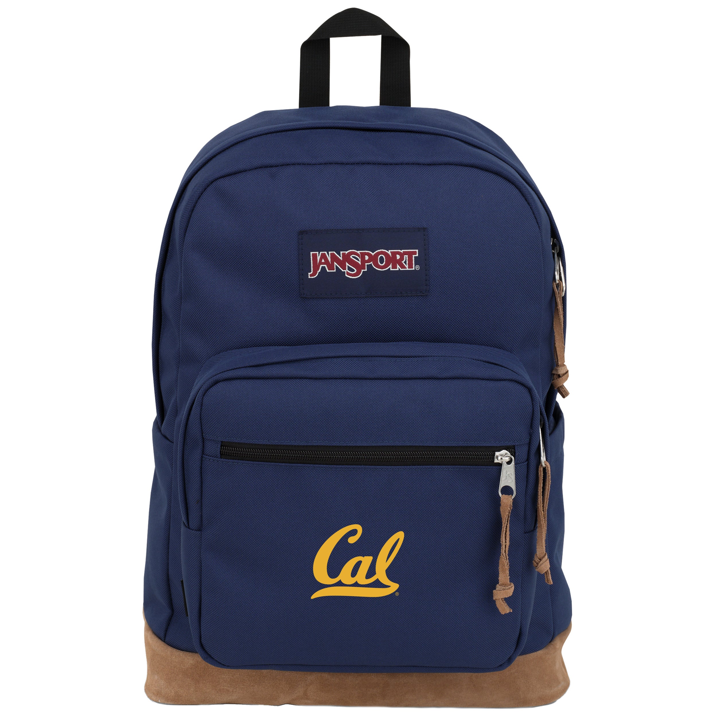 U.C. Berkeley Cal Embroidered JanSport Leather Bottom Backpack-Navy