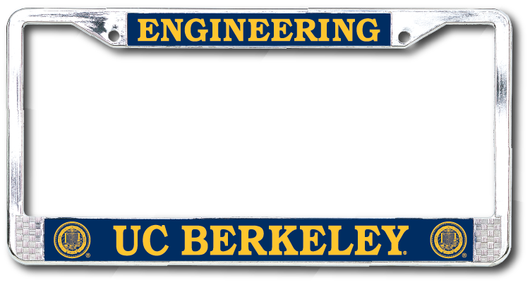 U.C. Berkeley Engineering Dome Standard Chrome license plate frame-Silver-Shop College Wear