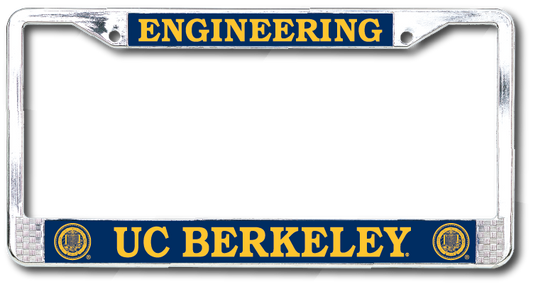 U.C. Berkeley Engineering Dome Standard Chrome license plate frame-Silver-Shop College Wear