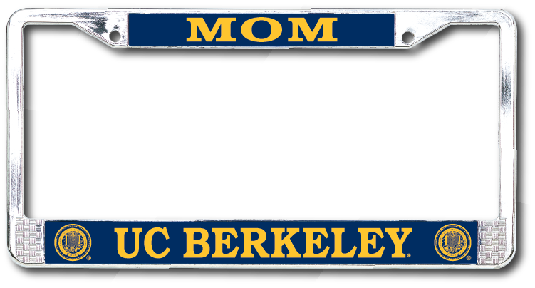 U.C. Berkeley Mom and school seal Dome Standard Chrome license plate frame-Silver-Shop College Wear