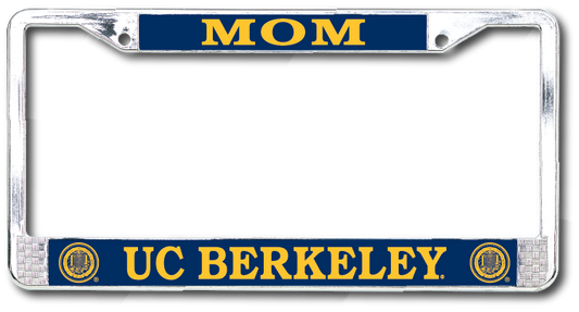 U.C. Berkeley Mom and school seal Dome Standard Chrome license plate frame-Silver-Shop College Wear