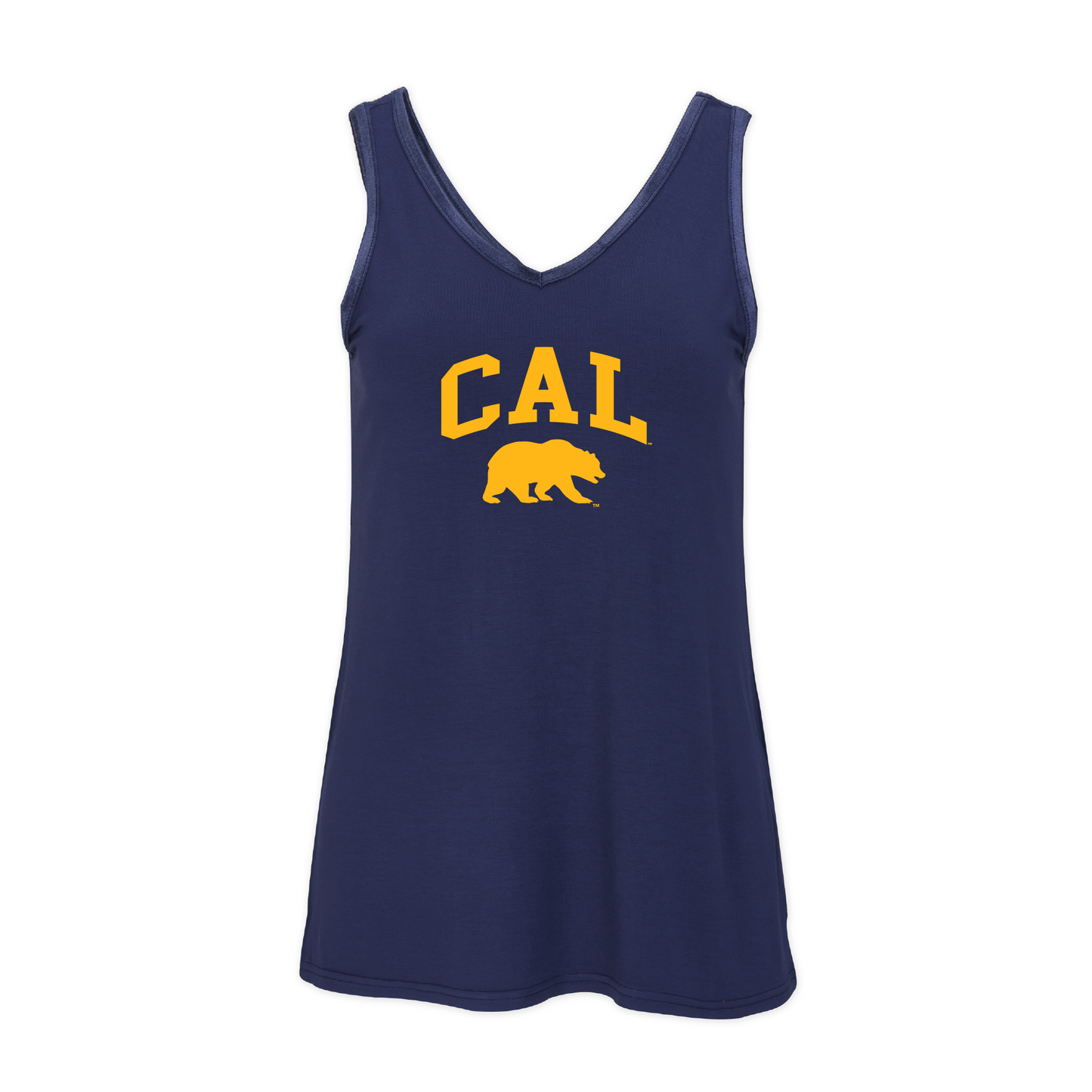 UC Berkeley Cal Block and Bear women's tank top-Navy-Shop College Wear