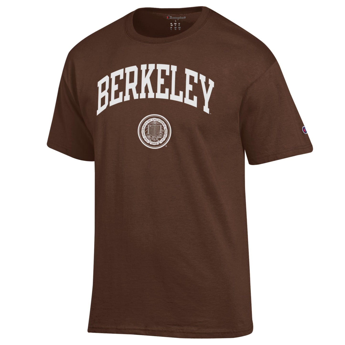 U.C. Berkeley Arch Over Seal Men's Champion T-Shirt-Brown-Shop College Wear