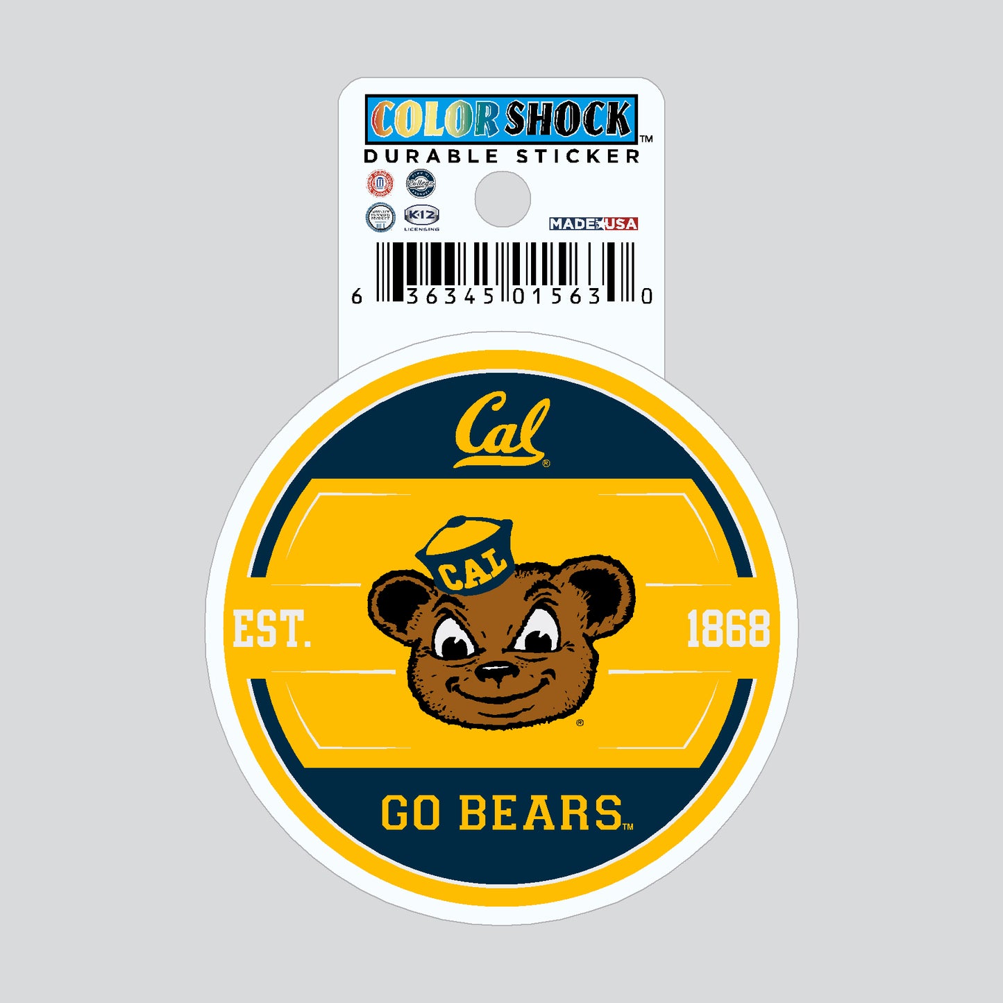 UC Berkeley Cal sticker Cal Oski Go Bears EST 1868-Shop College Wear