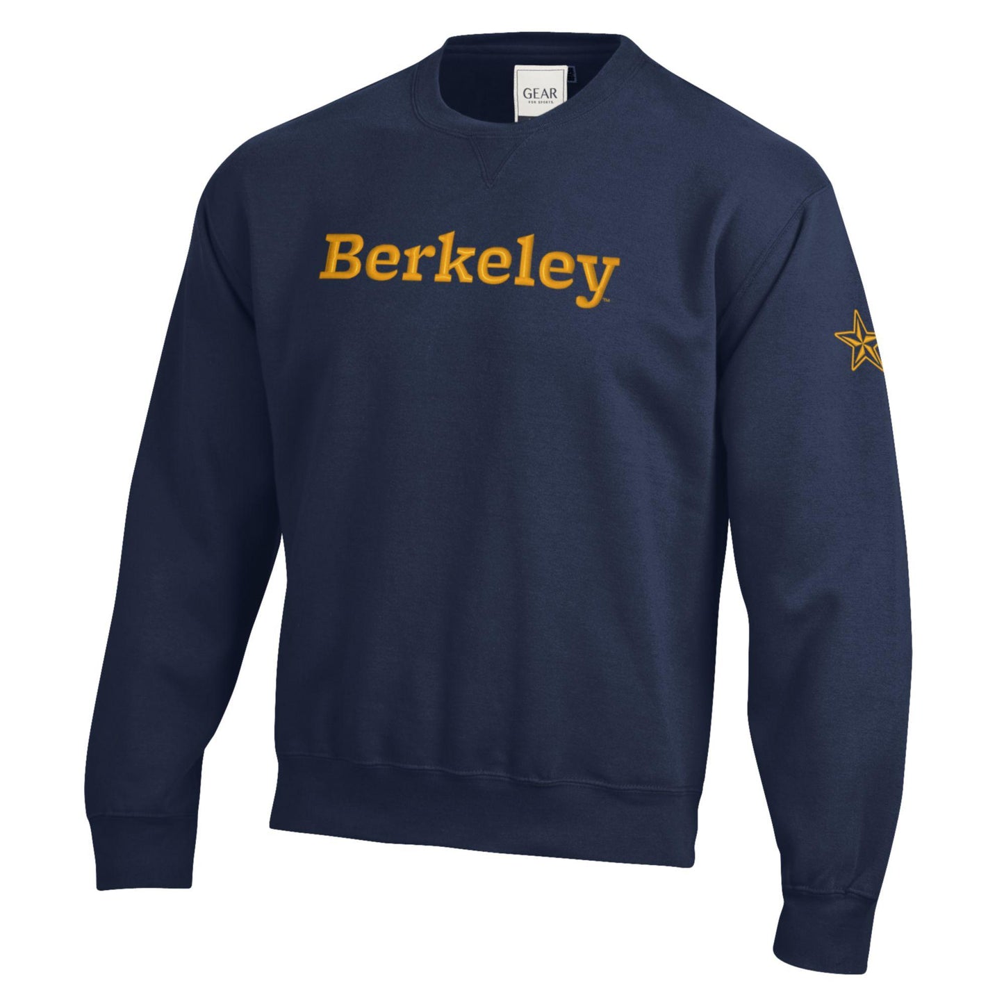 University of California Berkeley 3D embroidered and star rich crew-neck sweatshirt-Navy-Shop College Wear