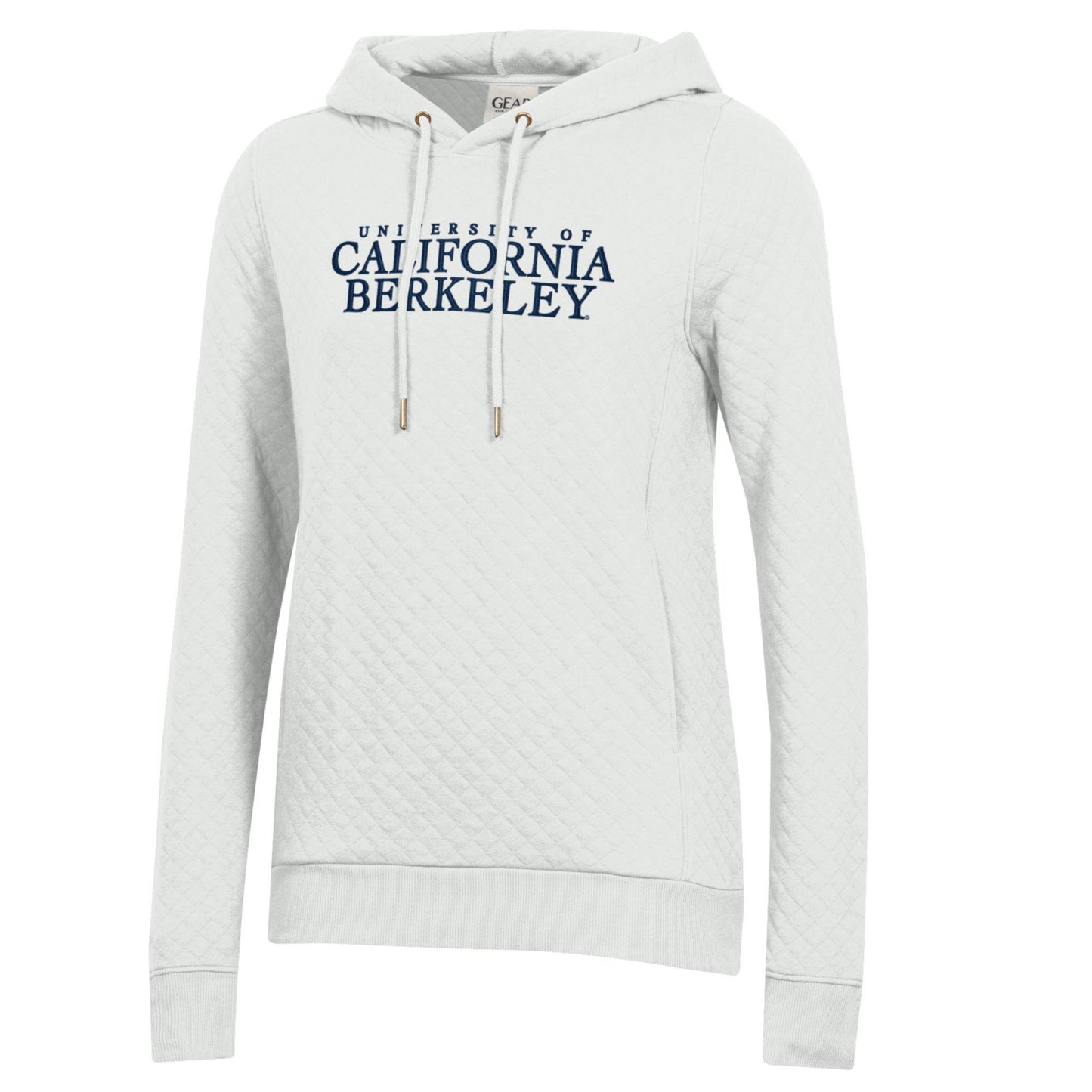 University of California Berkeley quilted with embroidery women's hoodie sweatshirt-White-Shop College Wear