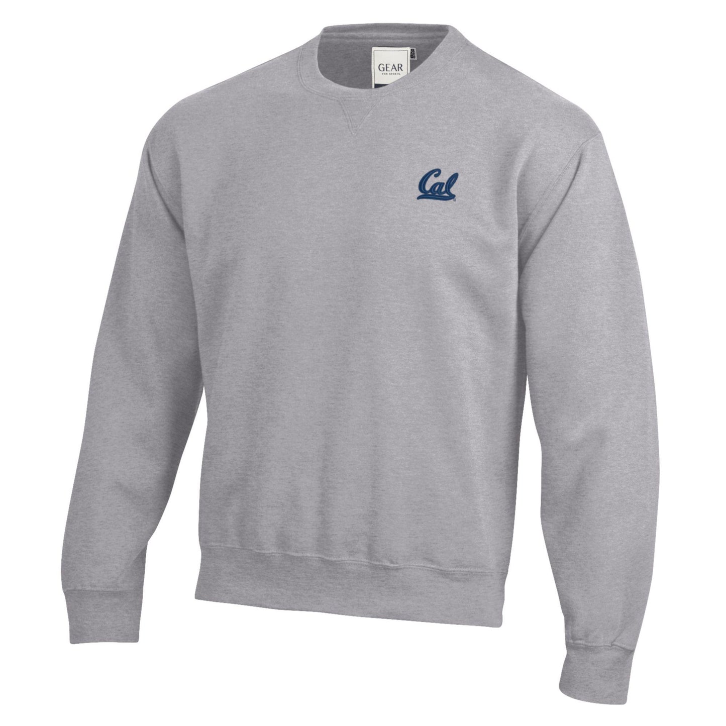 University of California Berkeley Script Cal embroidered rich crew-neck sweatshirt-Gray-Shop College Wear