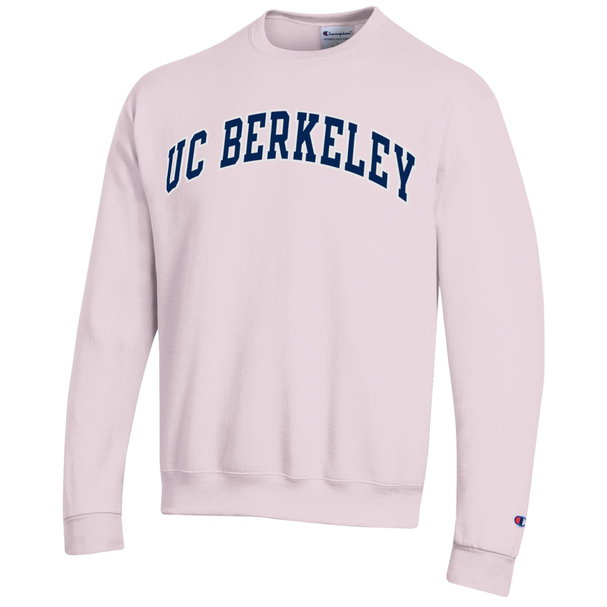 UC Berkeley embroidered double applique crew neck sweatshirt-Pink-Shop College Wear