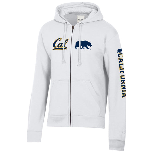 U.C. Berkeley Cal Bears cotton rich zip-up hoodie sweatshirt- White-Shop College Wear