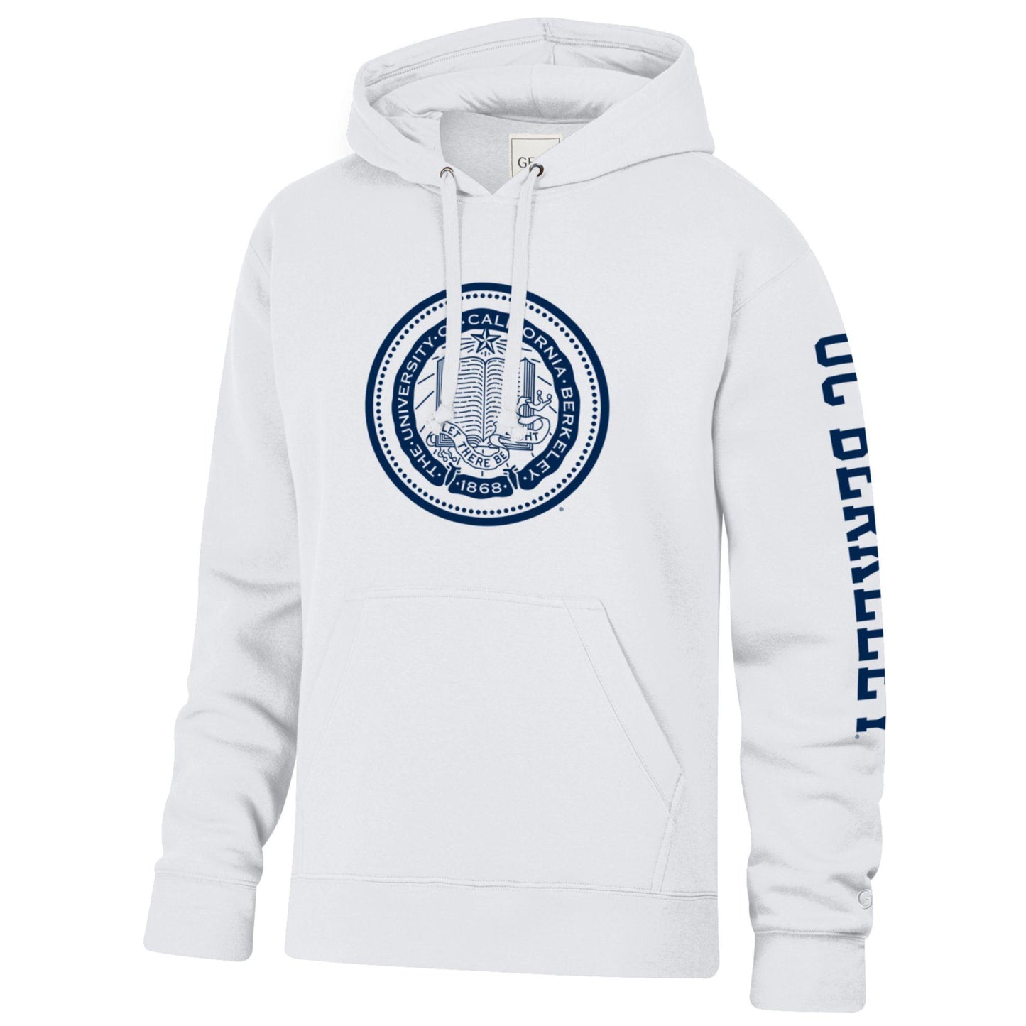 U.C. Berkeley rich cotton hoodie with large school seal sweatshirt-White-Shop College Wear