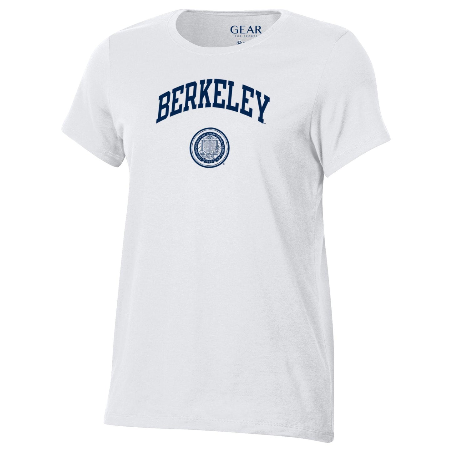 UC Berkeley women's crew neck Berkeley arch and seal T-Shirt-White-Shop College Wear