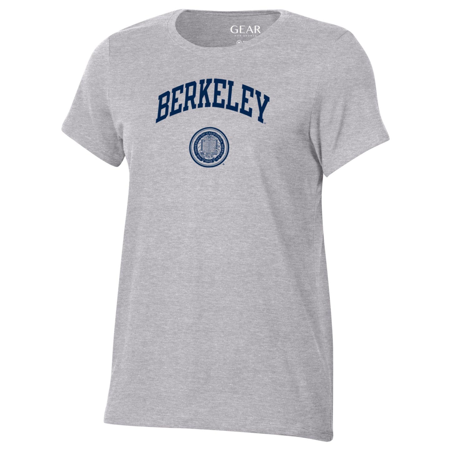 UC Berkeley women's crew neck Berkeley arch and seal T-Shirt-Gray-Shop College Wear