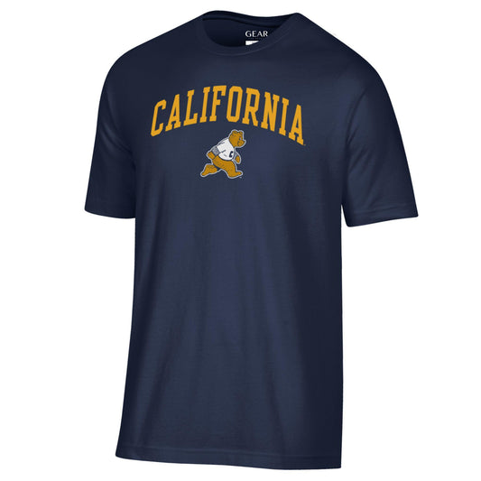 U.C. Berkeley Arch California over Bear logo Soft T-Shirt-Navy-Shop College Wear