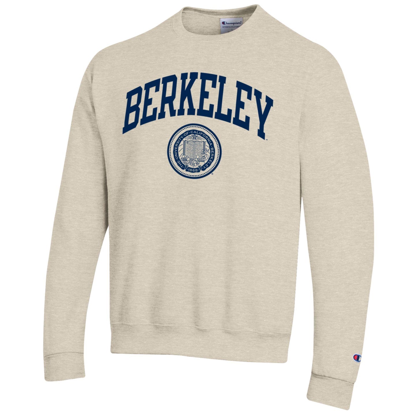 U.C. Berkeley arch & seal Champion crew neck sweatshirt-Oatmeal-Shop College Wear