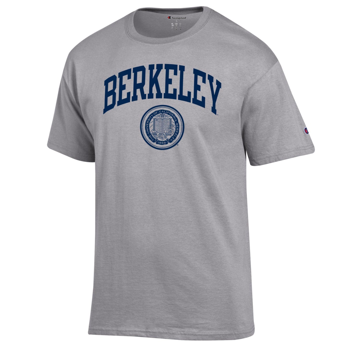 UC Berkeley Cal Champion arch and Seal Men's T- Shirt- Grey-Shop College Wear