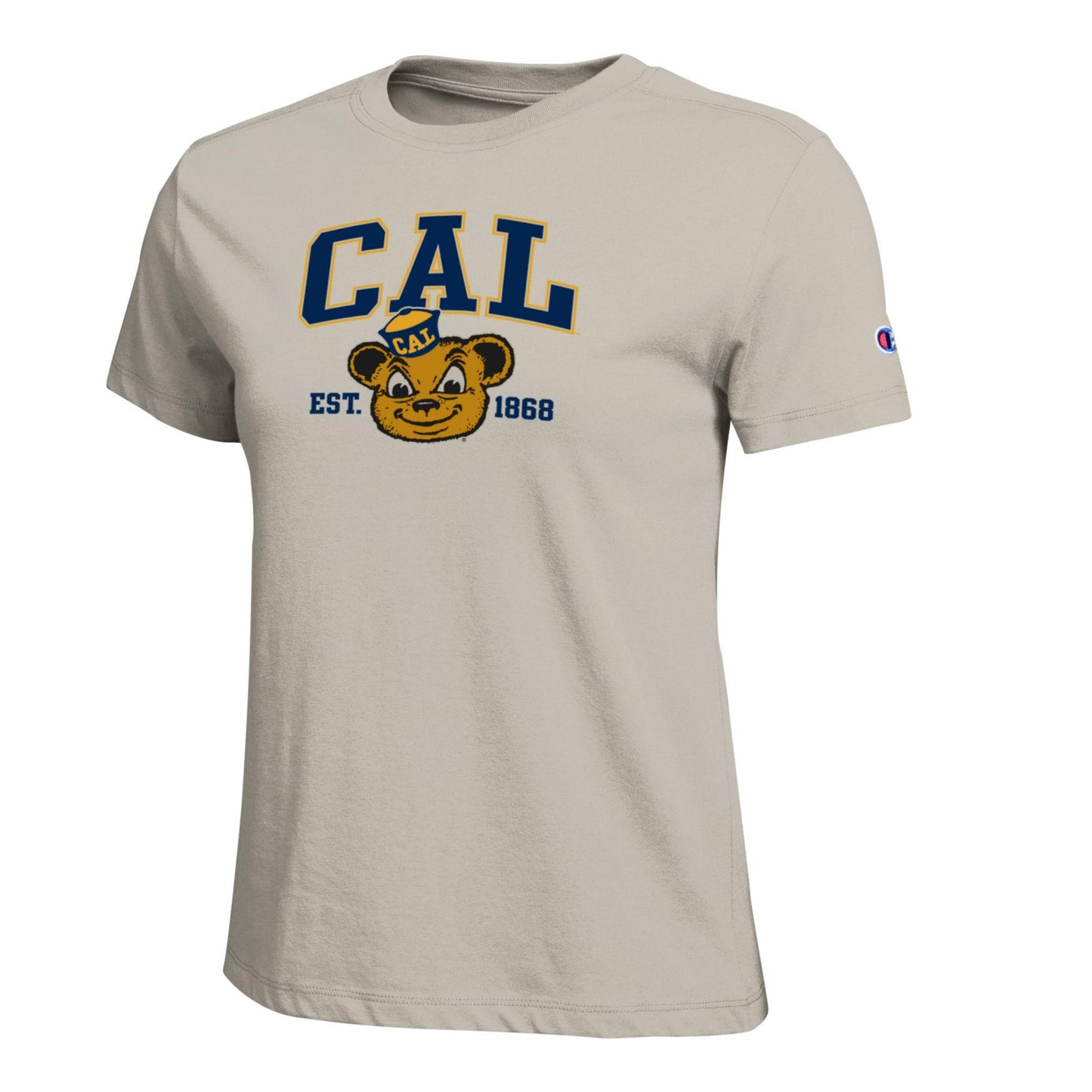 U.C. Berkeley women's Cal block and Oski crew-neck T-Shirt-Beige-Shop College Wear