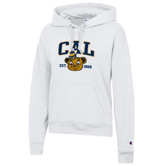 U.C. Berkeley Golden Bears & CAL block women's hoodie sweatshirt-White-Shop College Wear