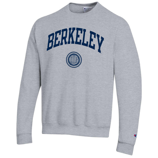 U.C. Berkeley Arch & Seal Champion crew-Neck sweatshirt-Gray-Shop College Wear