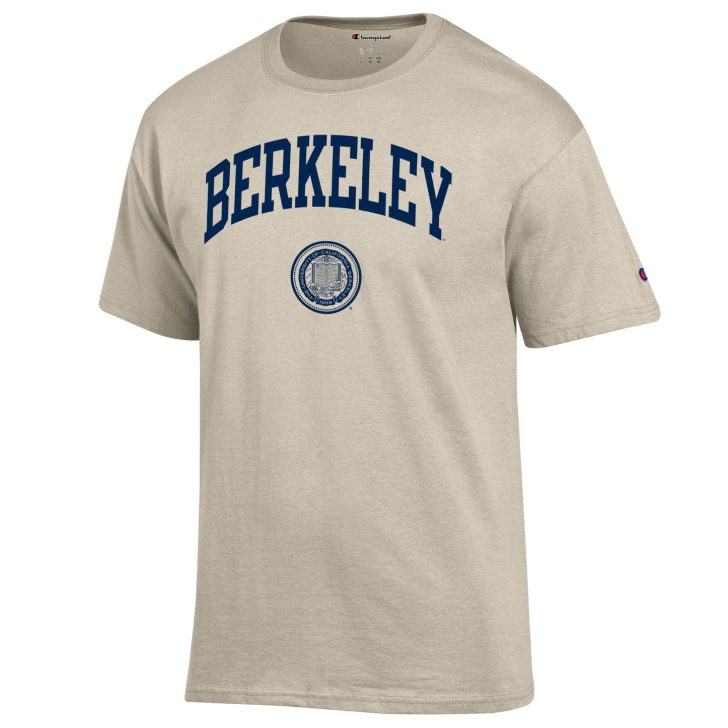 U.C. Berkeley Cal Champion arch and seal Men's T-Shirt-Oatmeal-Shop College Wear