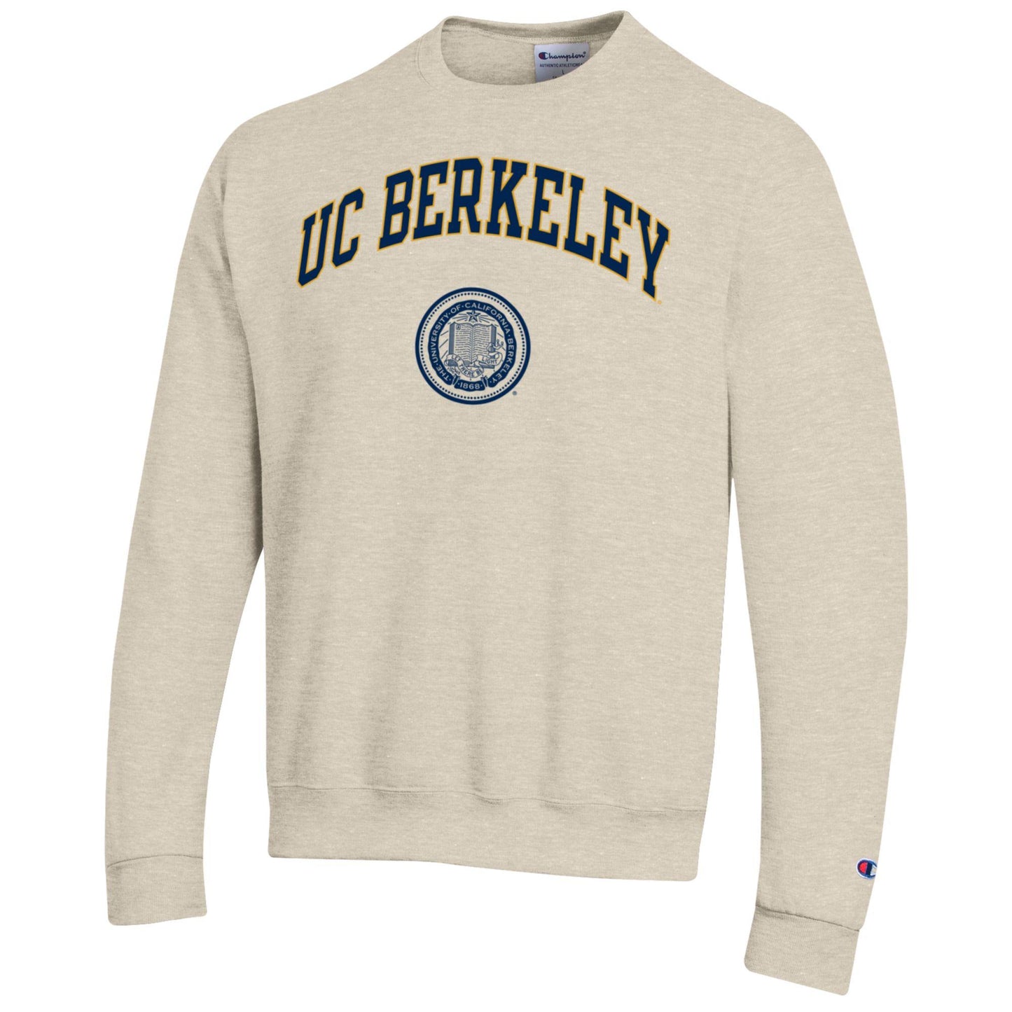 U.C. Berkeley arch & seal Champion crew neck sweatshirt-Oatmeal-Shop College Wear