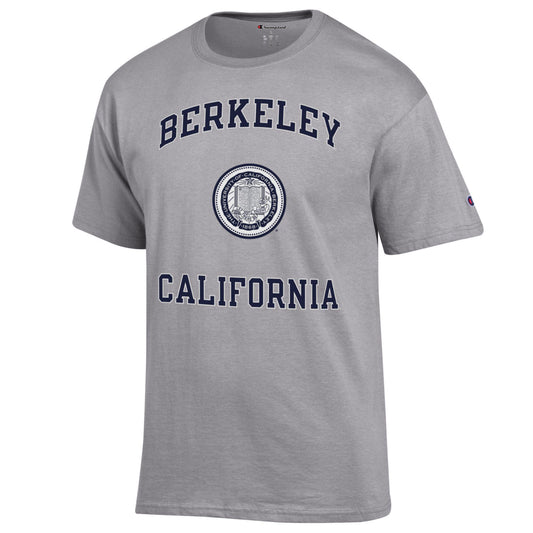 U.C. Berkeley Champion Berkeley California Seal Men's T- Shirt- Grey-Shop College Wear