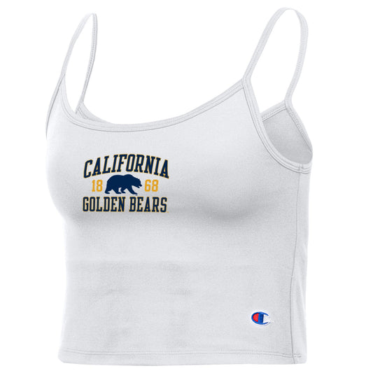 UC Berkeley Cal women's strappy crop tank top-White-Shop College Wear