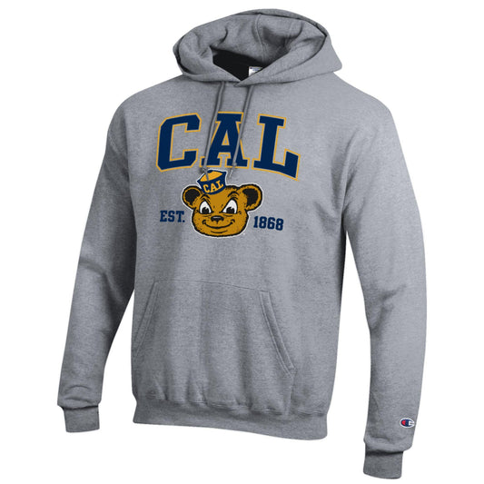 University of California Berkeley Cal Block Oski face Champion hoodie sweatshirt-Gray-Shop College Wear