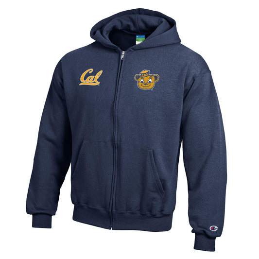 U.C. Berkeley Cal Oski youth zip-up hoodie sweatshirt-Navy-Shop College Wear
