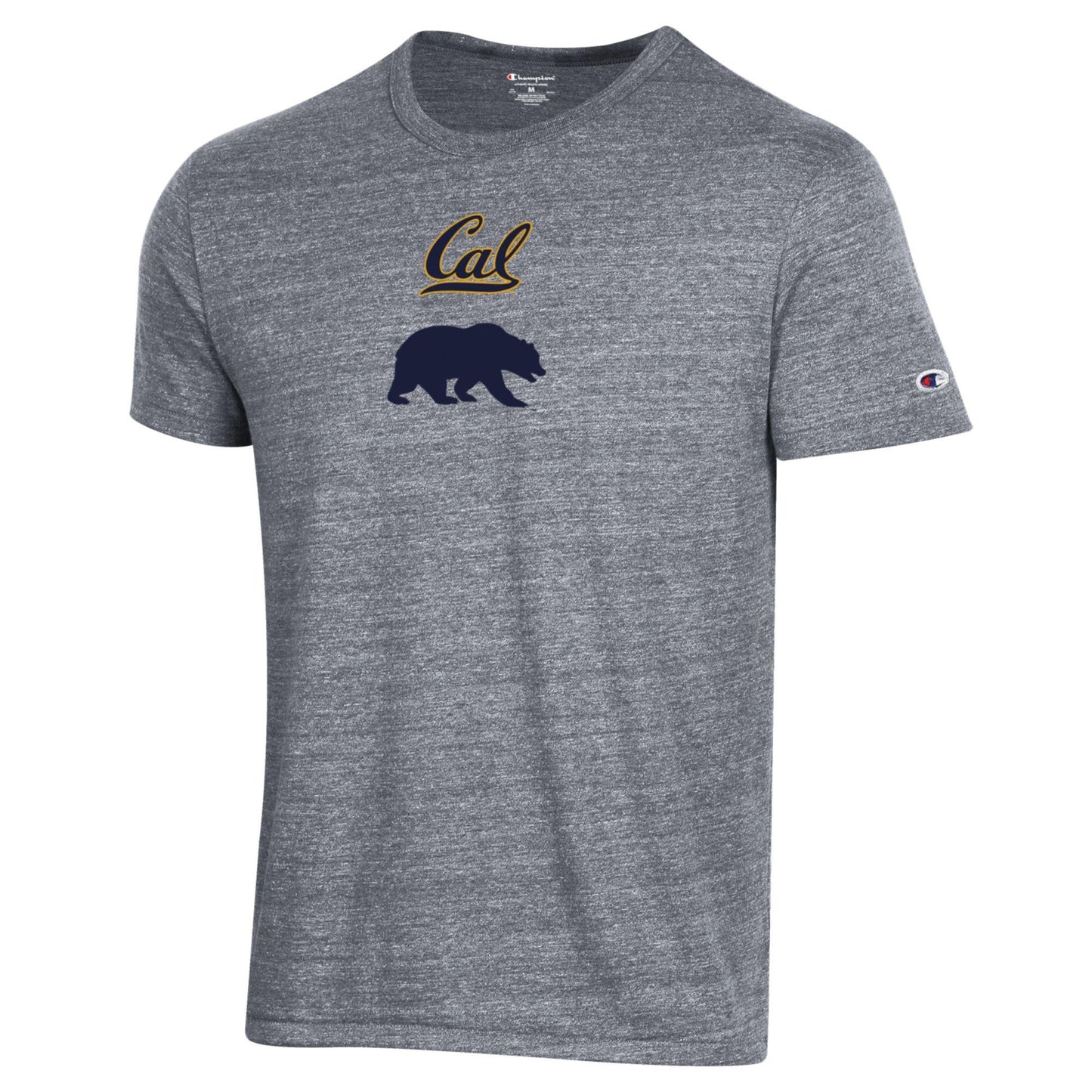 U.C. Berkeley Script Cal Walking Bear Champion tri blend T-shirt- Charcoal-Shop College Wear