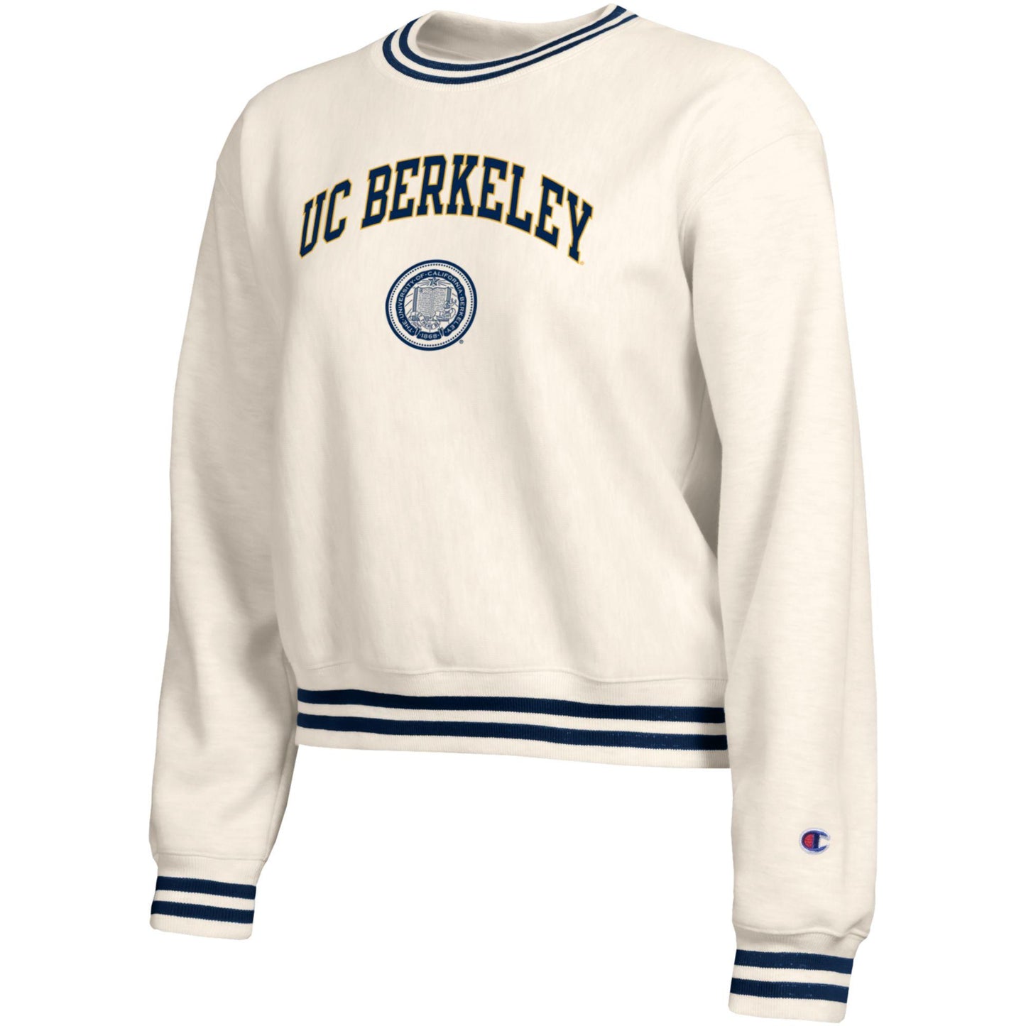 UC Berkeley arch and seal women's Champion Reverse Weave Retro Sweatshirt-Navy