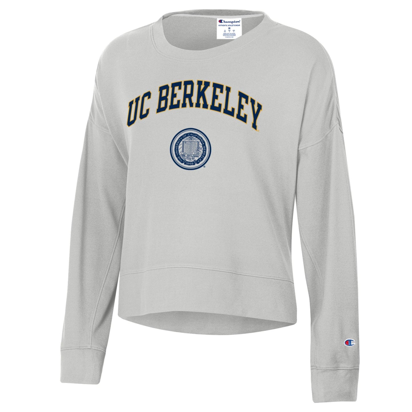 U.C. Berkeley Cal Champion sueded crewneck sweatshirt-Silver Gray