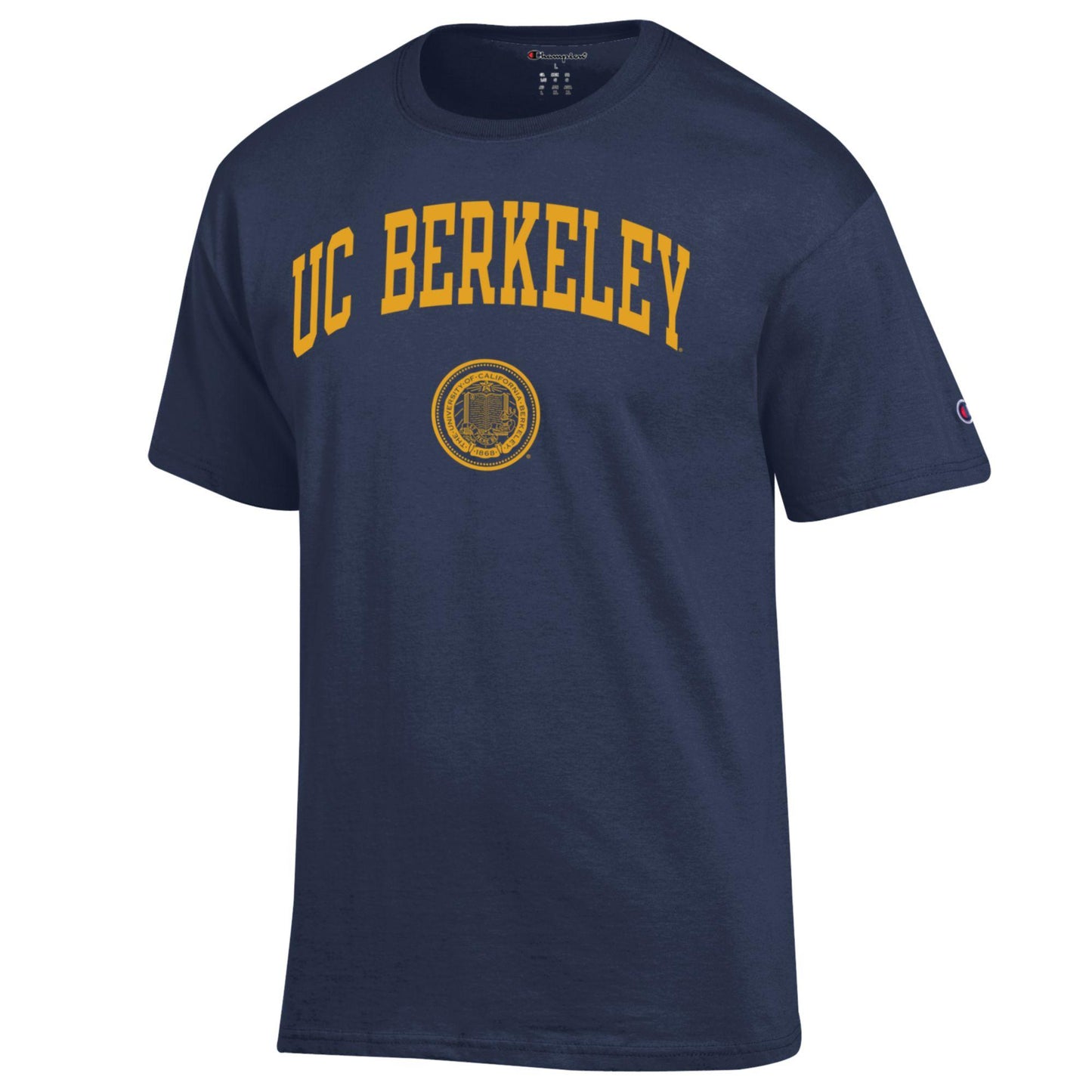 U.C. Berkeley arch and seal Men's Champion T-Shirt-Navy-Shop College Wear