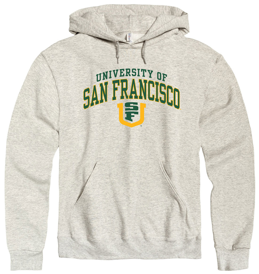 University of San Francisco USF Double Arch Hoodie Sweatshirt in Oatmeal | Men's | Size Small by New Agenda