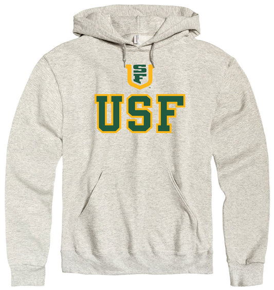 University of San Francisco USF block hoodie sweatshirt-Oatmeal-Shop College Wear